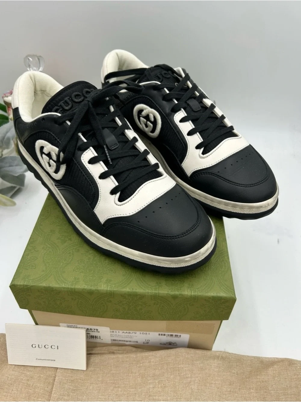 Gucci MAC 80 low top leather sneakers size 10 fits 10.5 US